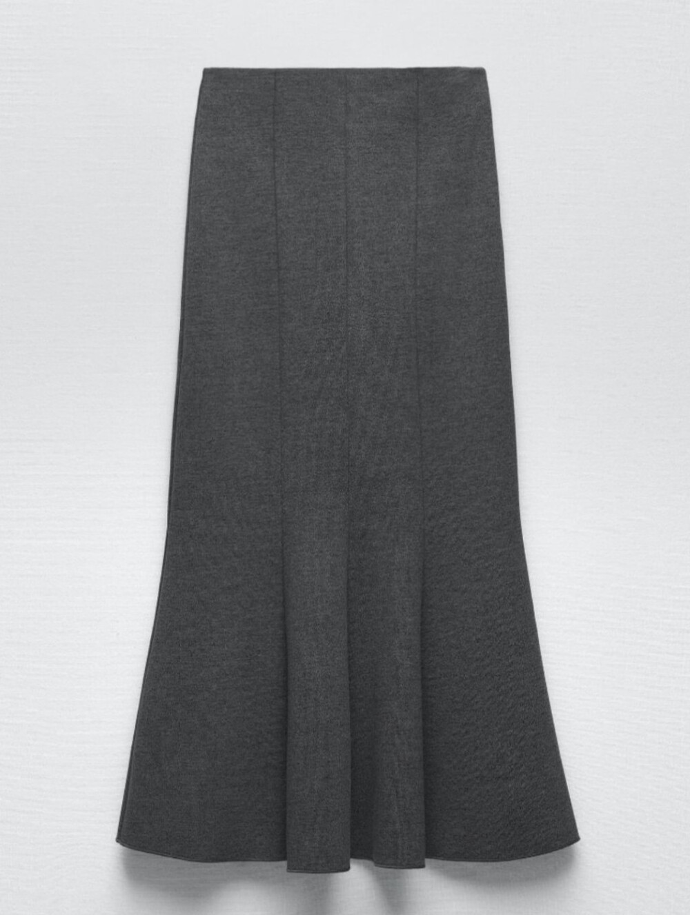Zara Skirt Size M Gray Midi Slim Pull On High Waist Stretch Classy Preppy Dressy